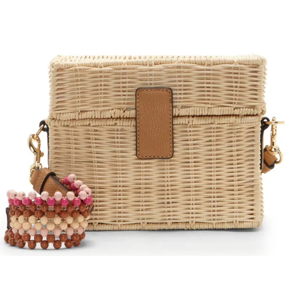 Vince Camuto Rattan box Crossbody